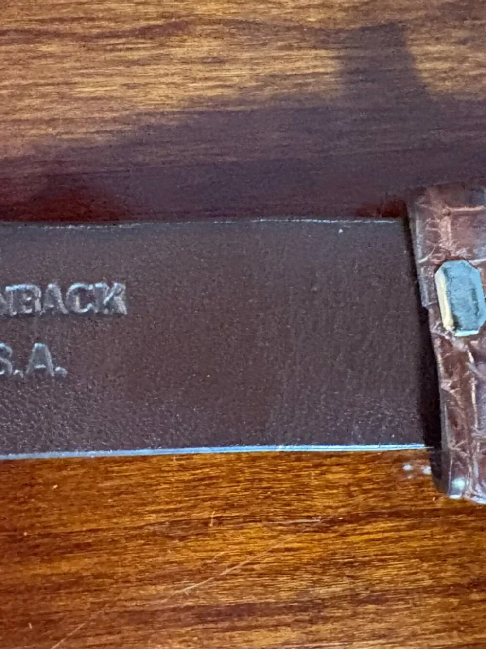 Genuine Hornback Alligator Men’s Belt Size 34 Width 1